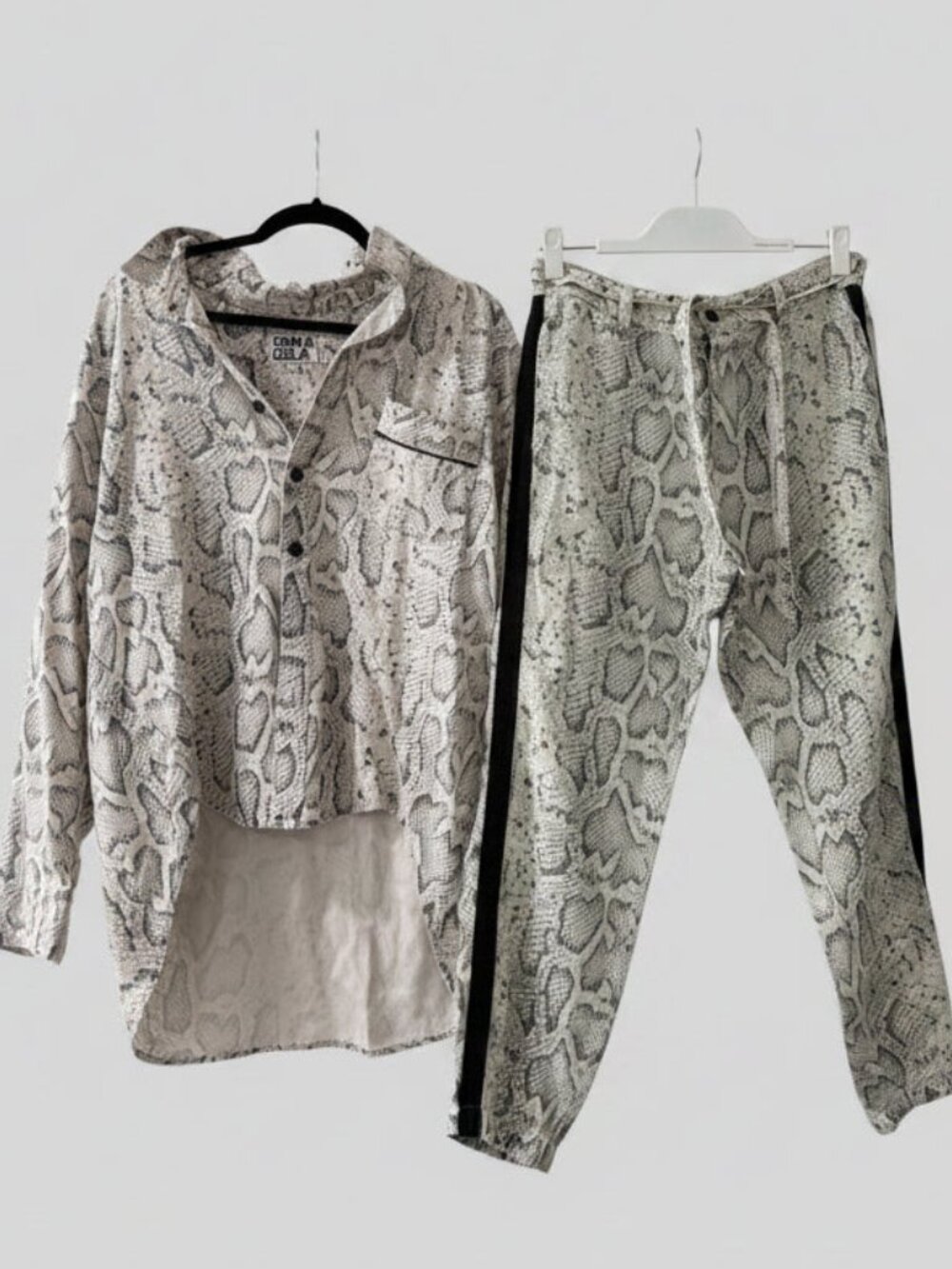 Pam & Gela Snakeprint Button Down Shirt and Pants Set Size M